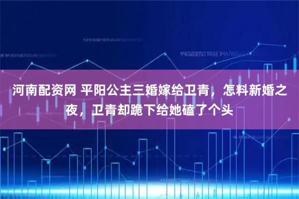 河南配资网 平阳公主三婚嫁给卫青，怎料新婚之夜，卫青却跪下给她磕了个头