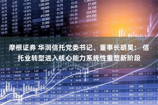 摩根证券 华润信托党委书记、董事长胡昊： 信托业转型进入核心能力系统性重塑新阶段